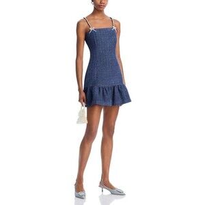 NWT AQUA Women's Tweed Drop Waist Mini Dress  Size S